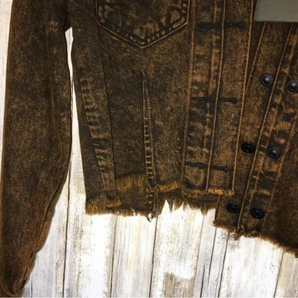 NWT All Saints Pat Black Trucker Denim Double Button Jacket - Picture 4 of 7